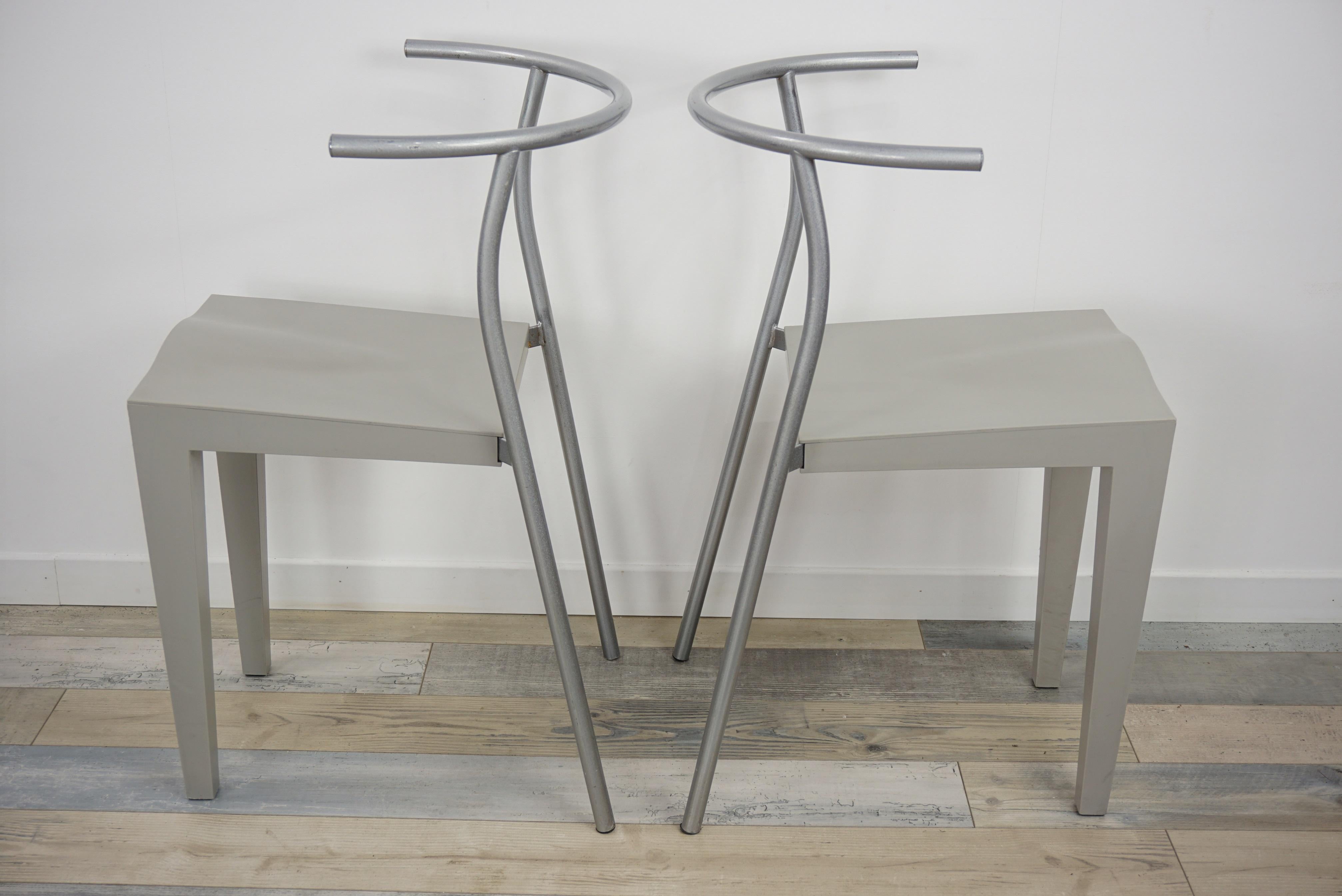 1980 Philippe Starck Design Set of 4 Chairs Dr Glob Model for Kartell 1
