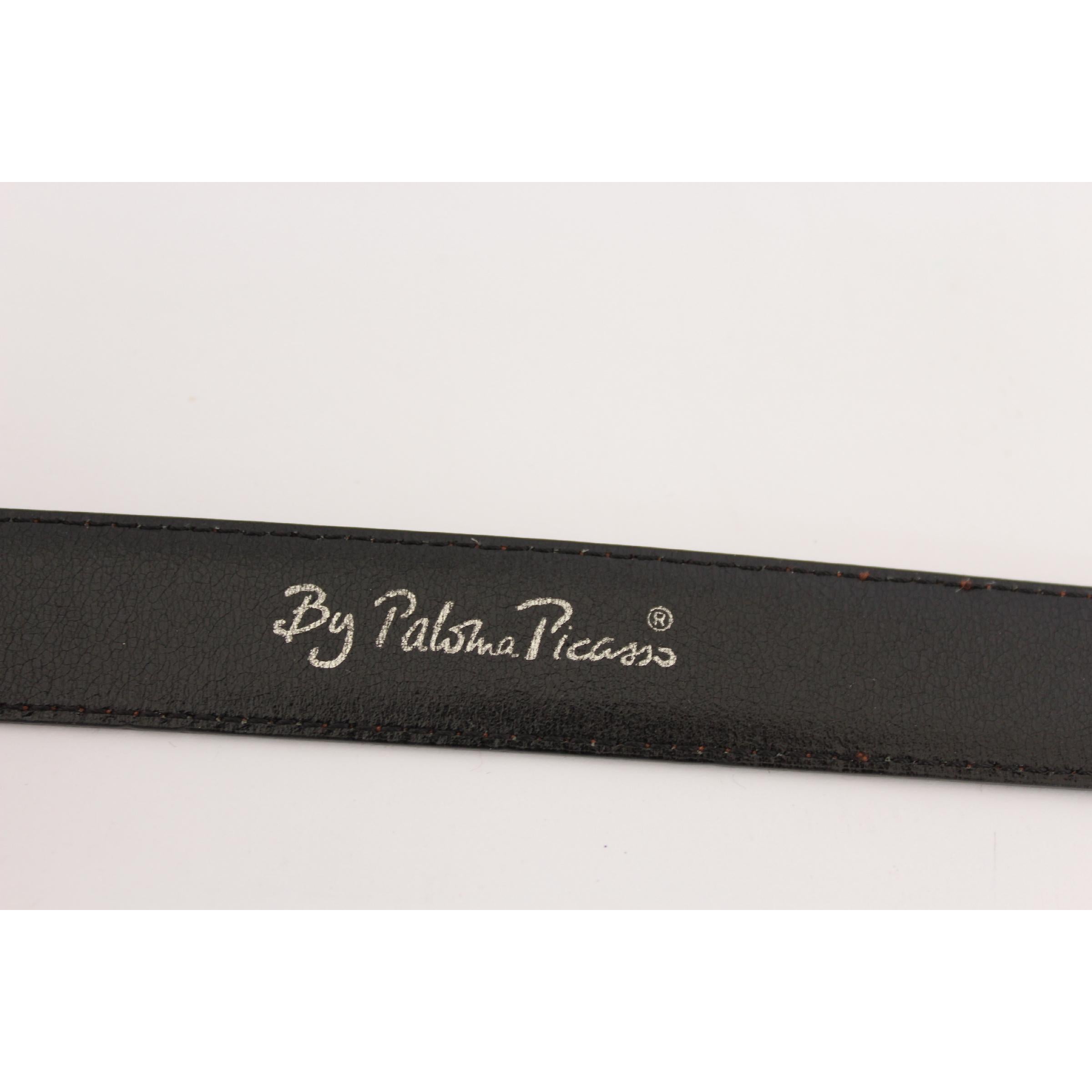 1980s Picasso Paloma Tiffany Brown Silver Pendant Shiny Calf Vintage Belt 3