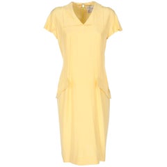 1980s Pierre Balmain Yellow Silk dress