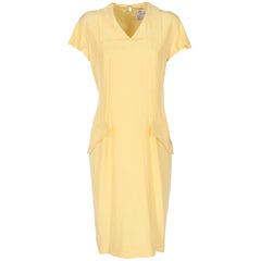 1980s Pierre Balmain Yellow Silk dress