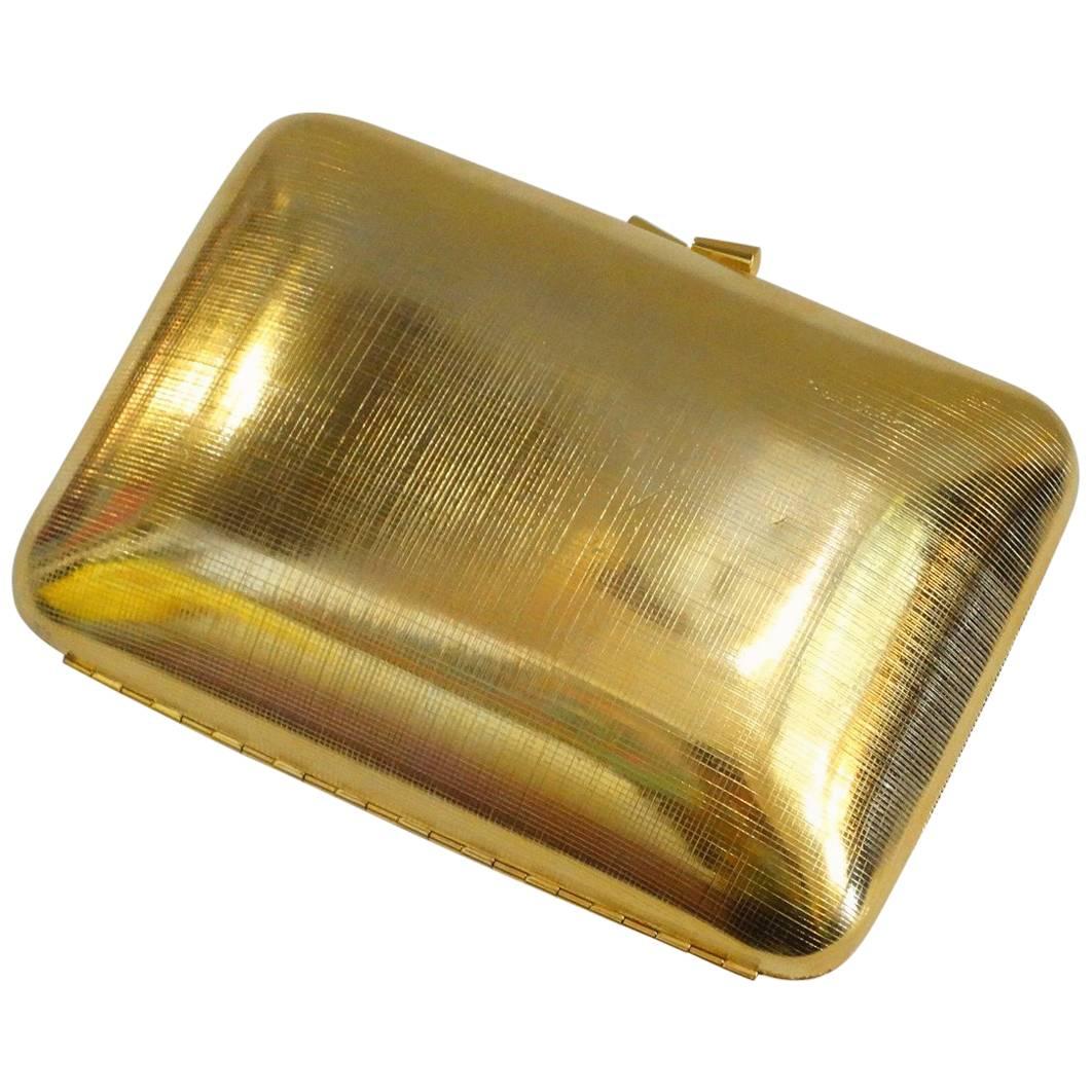 1980s Pierre Cardin Gold Metal Evening Bag