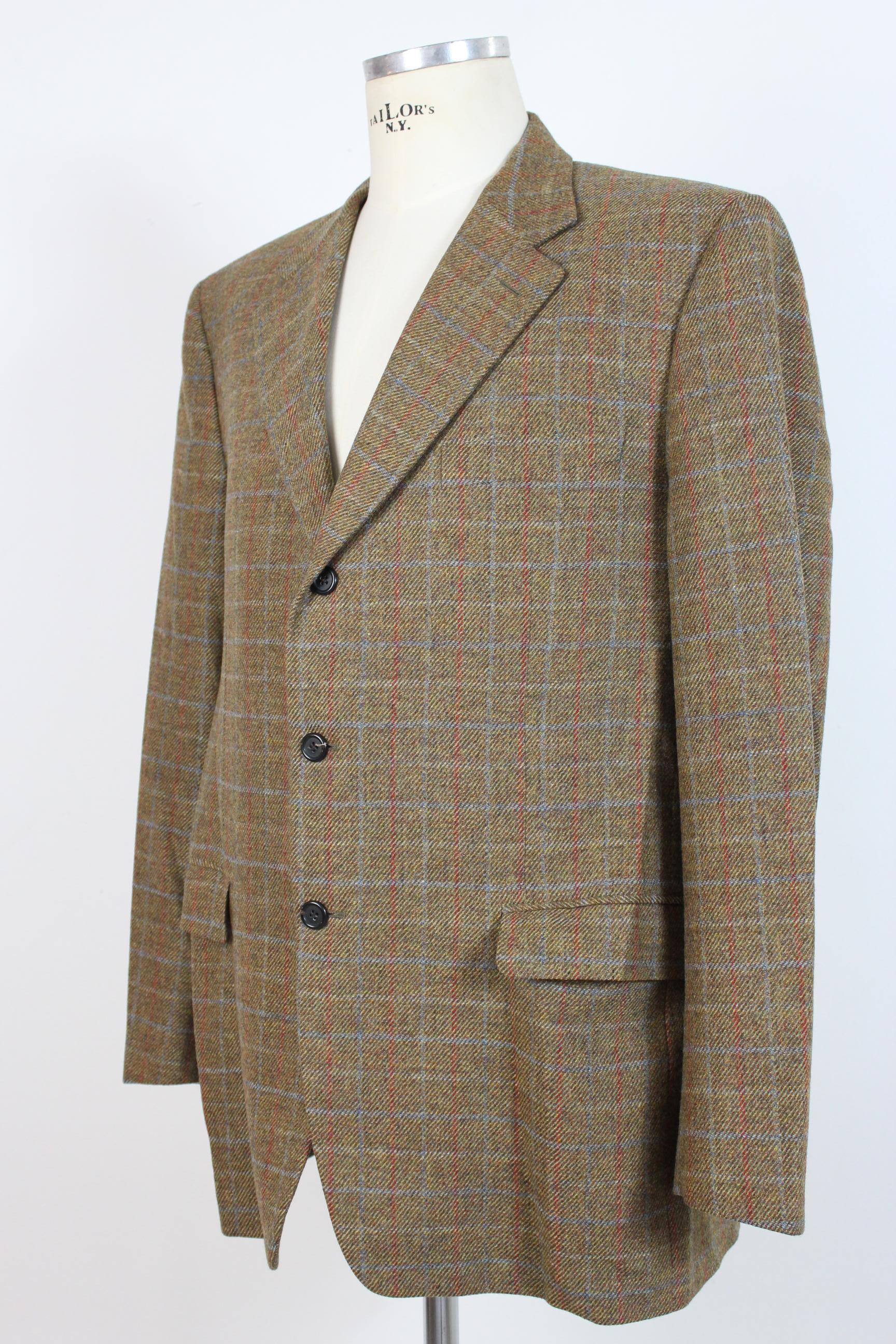 Men's Pierre Cardin Harris Tweed Beige Wool Classic Jacket 1980s