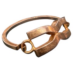 1980s Pierre Cardin Signed Gilt Metal French Bracelet