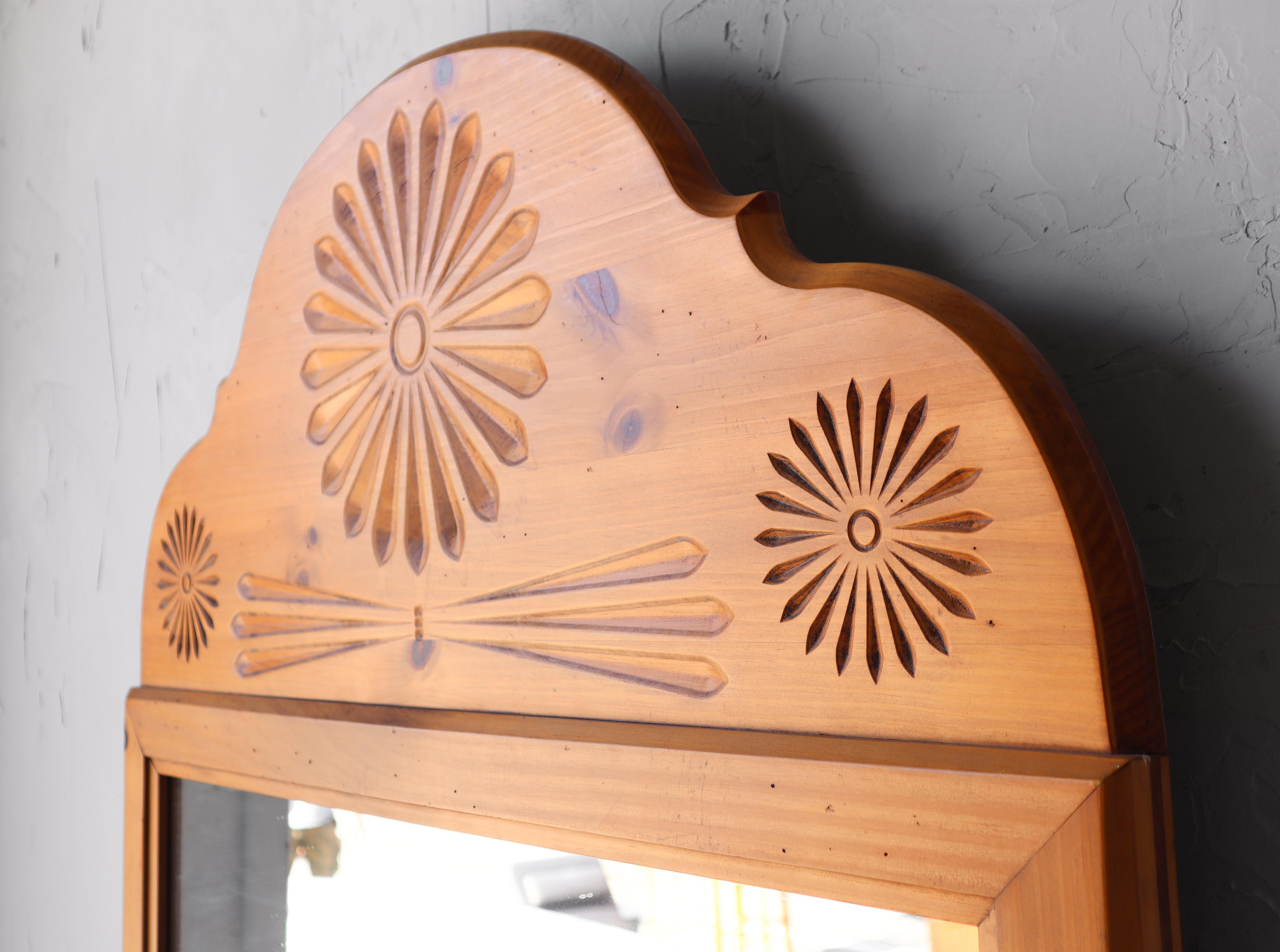 20th Century 1980's Pine Wall Mirror For Sale