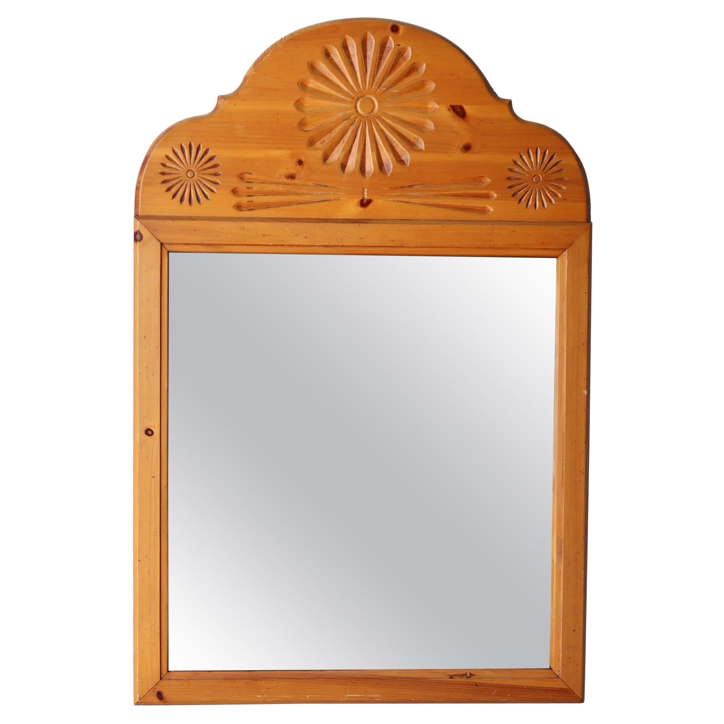 1980's Pine Wall Mirror