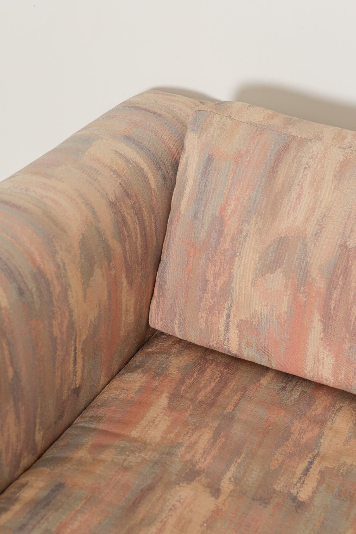 1980s Pink Bloomingdales Custom Made 3 Seater sofa with Brass Casters 3