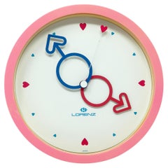 Reloj de pared Corazón rosa de los años 80 by Lorenz
