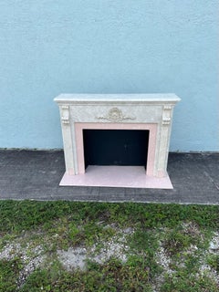 1980s Pink Faux Marble Resin Fireplace Mantle