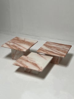 1980s Pink Marble Nesting Tables