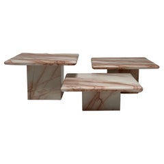 1980s Pink Marble Nesting Tables