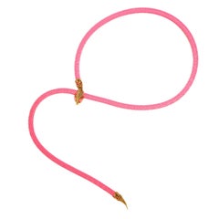 Retro 1980's Pink Mesh Snake Belt or Necklace by DL Auld Co, Signed
