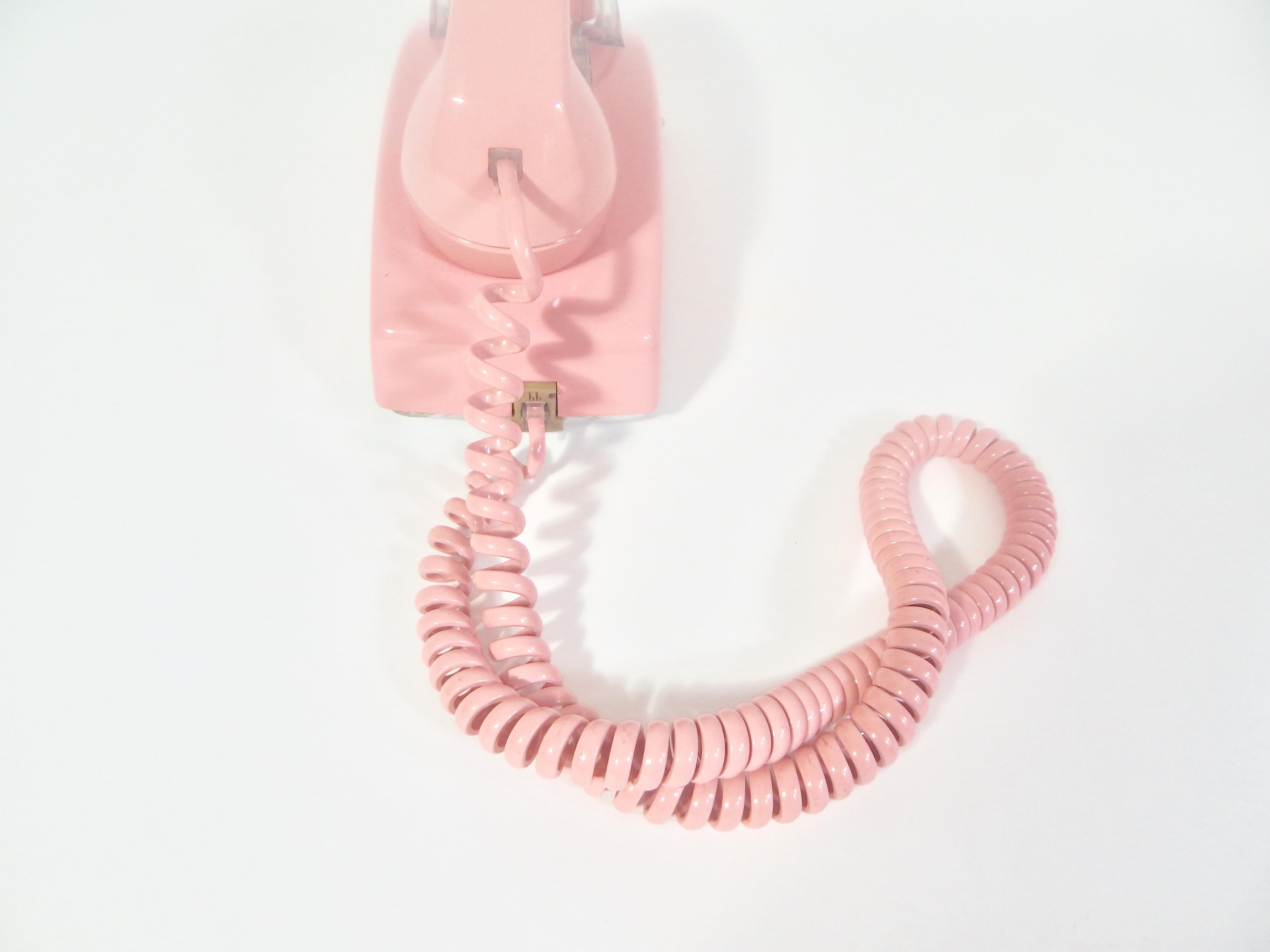 Mid-Century Modern 1980s Pink Telephone