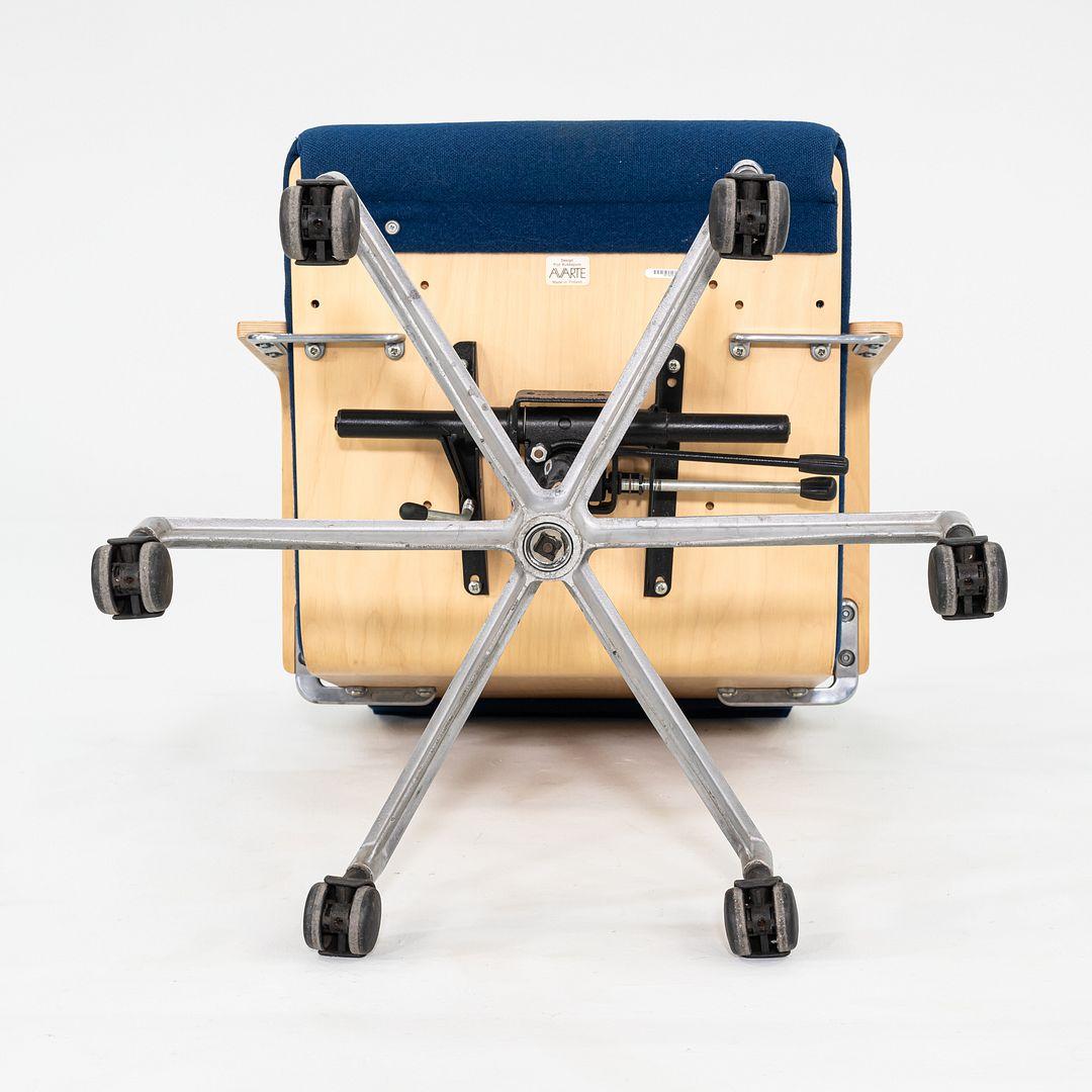 1980s Plaano Chair by Yrjo Kukkapuro for Avarte in Birch with Blue Fabric For Sale 4