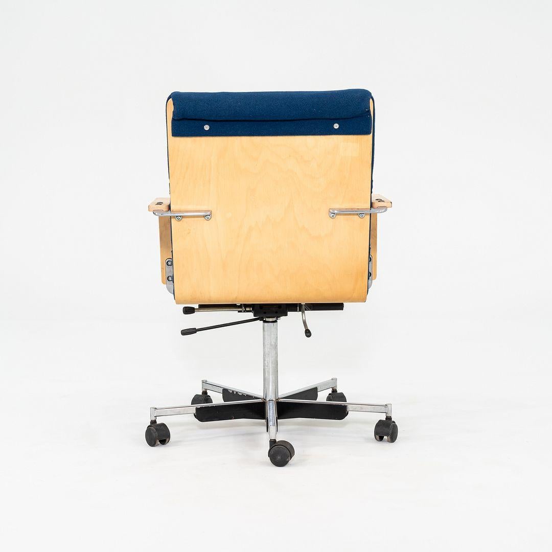 Finnish 1980s Plaano Chair by Yrjo Kukkapuro for Avarte in Birch with Blue Fabric For Sale