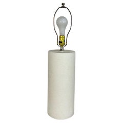 1980s Plaster Speckled Cylinder Table Lamp 'No Shade'