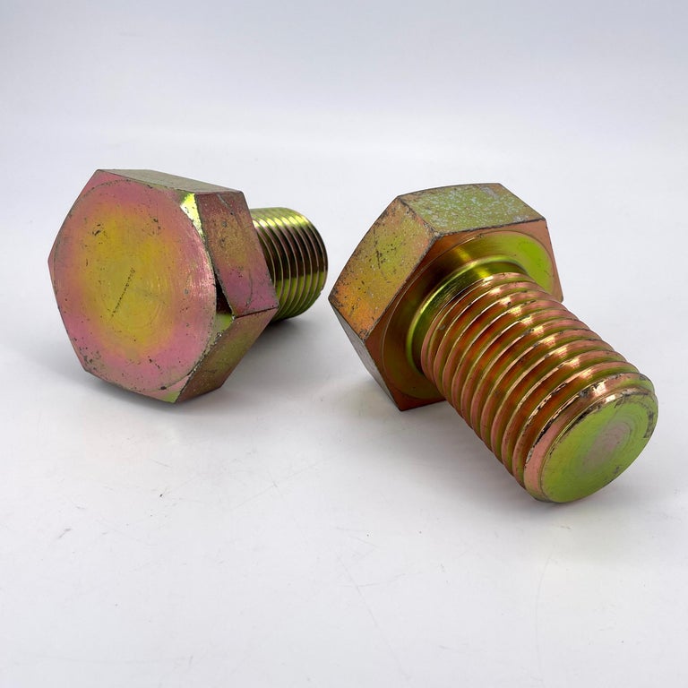 Mid-Century Modern 1980s Plated Brass Bridge Bolts Bookends Paperweights Quirky Vintage Mid-Century For Sale