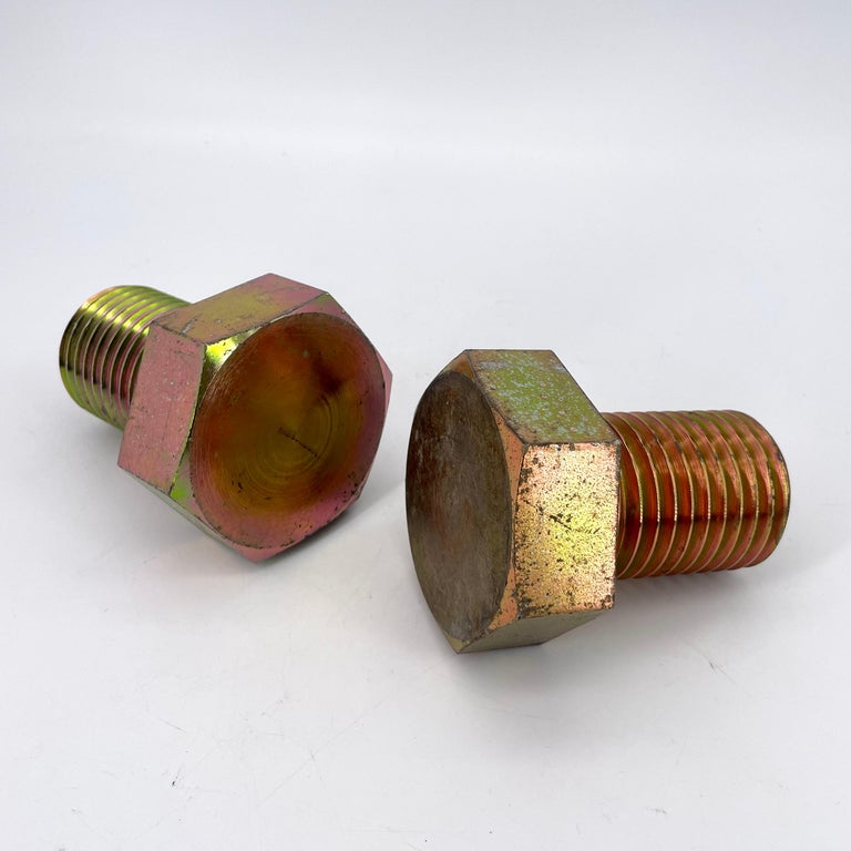 Machine-Made 1980s Plated Brass Bridge Bolts Bookends Paperweights Quirky Vintage Mid-Century For Sale