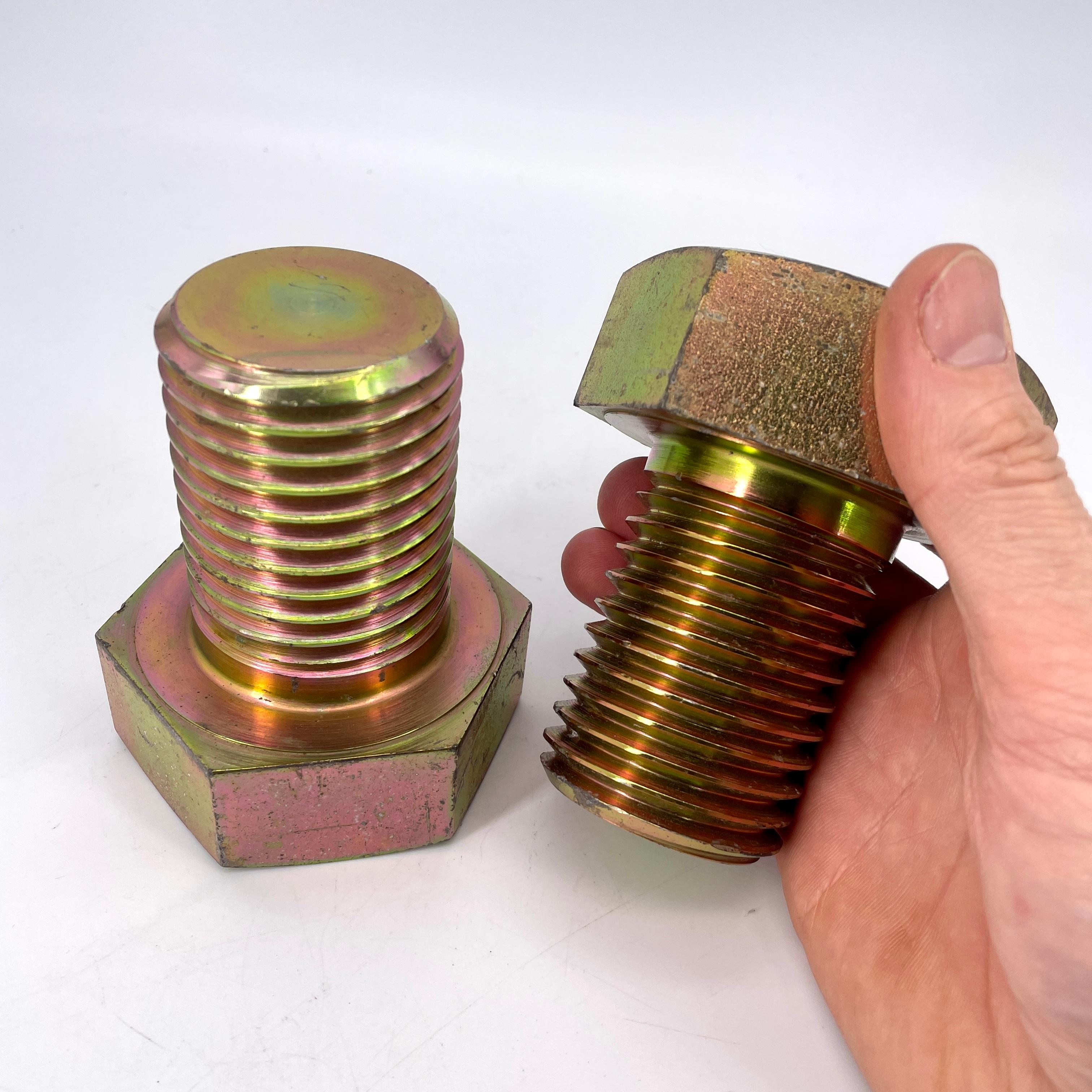 1980s Plated Brass Bridge Bolts Bookends Paperweights Quirky Vintage Mid-Century In Good Condition For Sale In Hyattsville, MD