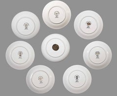 1980s Plates, Set of 8 Vintage Plates by Piero Fornasetti, 1980s