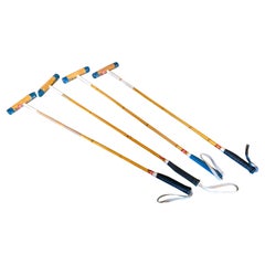 1980s Polo Wooden Sticks Set Made of Bamboo and Leather