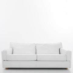 1980s Poltrona Frau White Leather Sofa