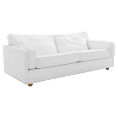 1980s Poltrona Frau White Leather Sofa 