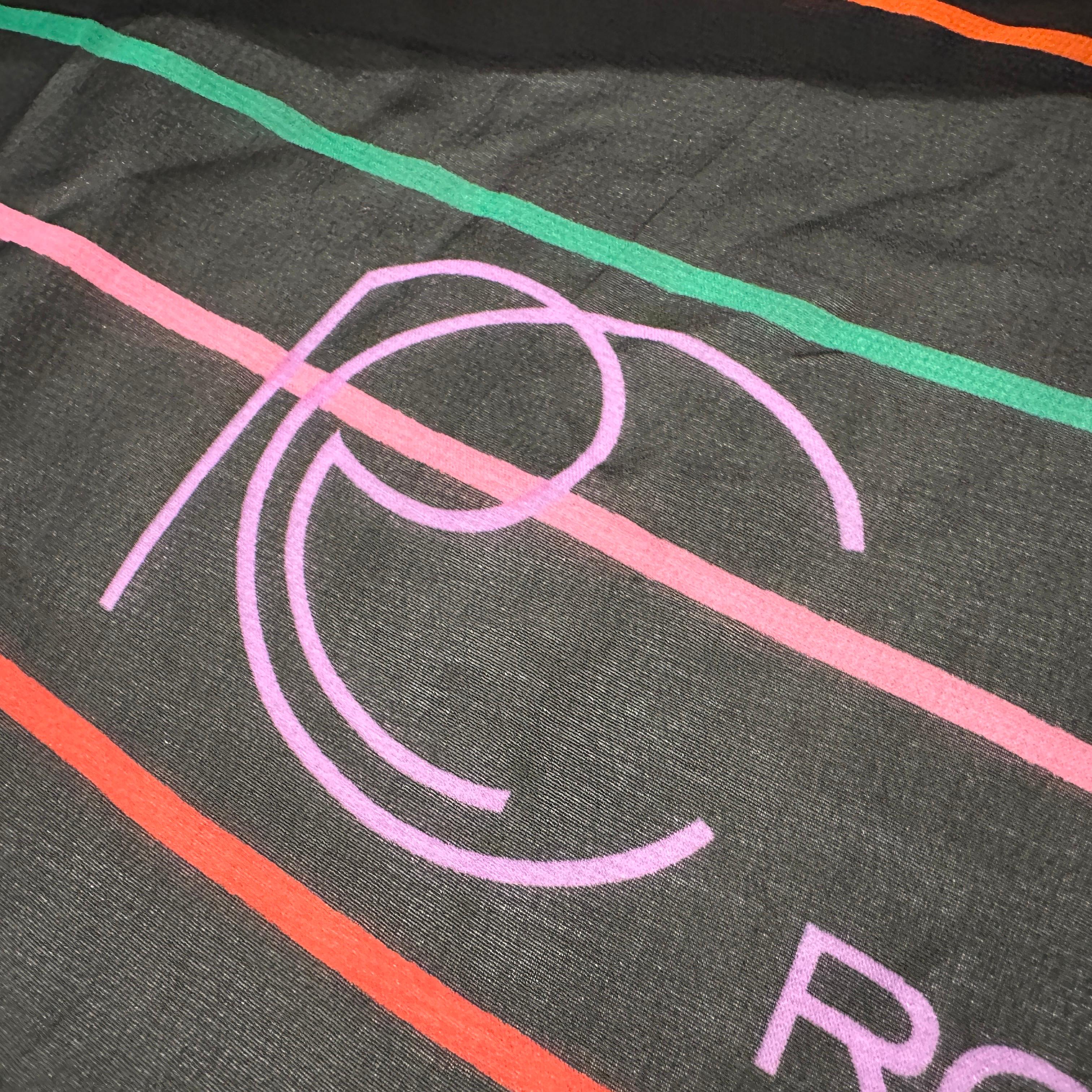 1980s Polychrome Italian Long Silk Scarf by Roberto Capucci In Excellent Condition For Sale In Aci Castello, IT