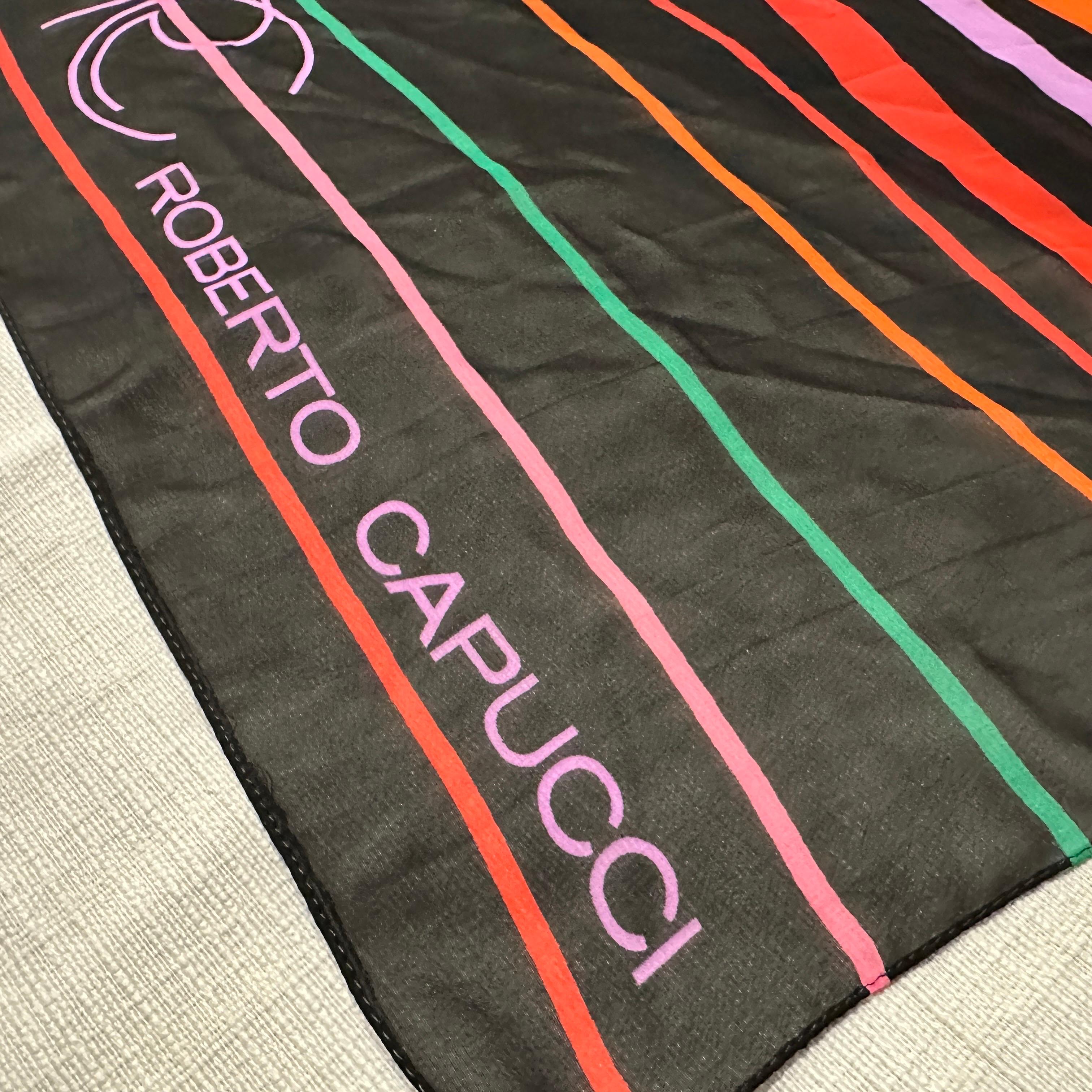 1980s Polychrome Italian Long Silk Scarf by Roberto Capucci For Sale 1