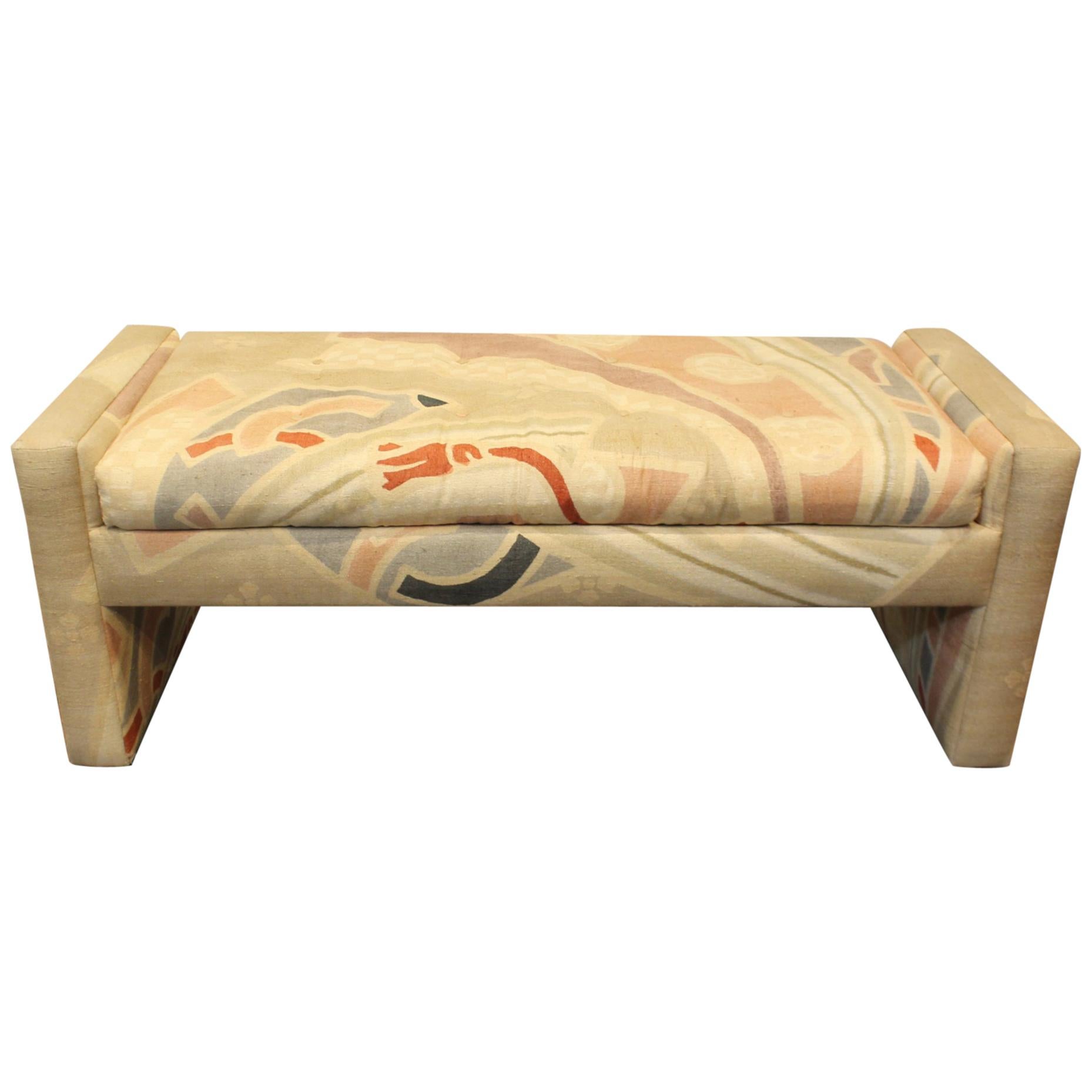 1980s Pop Art Memphis Style Upholstered Bench