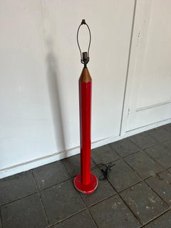 1980s Pop Art Post Modern Memphis MidCentury Modern Red Pencil Floor lamp