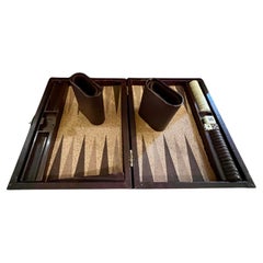 1980er Jahre Tragbares magnetisches Backgammon-Set