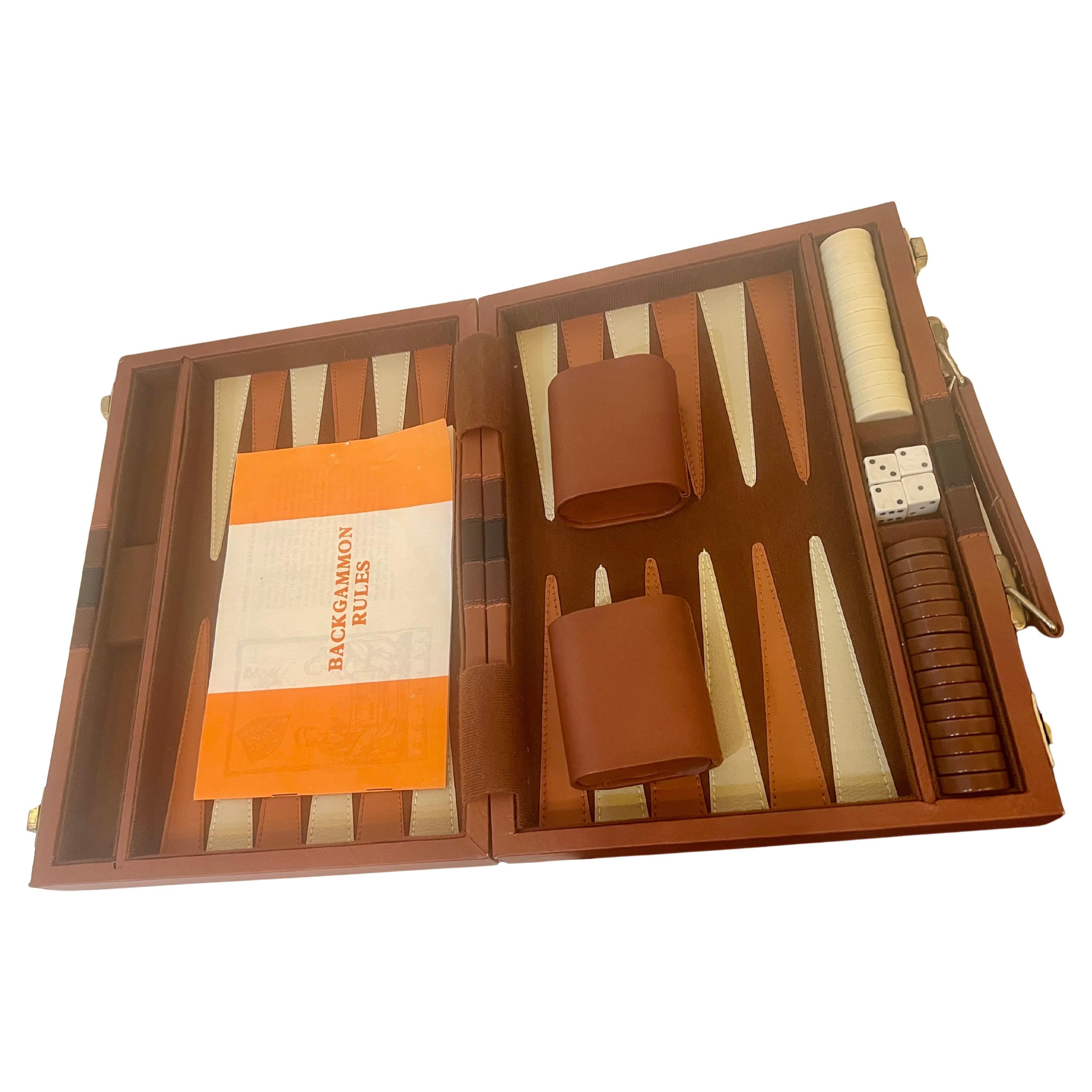 Post-Modern 1980's Portable Petite Traveler Backgammon Set For Sale