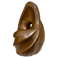 1980s Post Modern Art Copper Table Sculpture signed Organic Mid-Century Modern