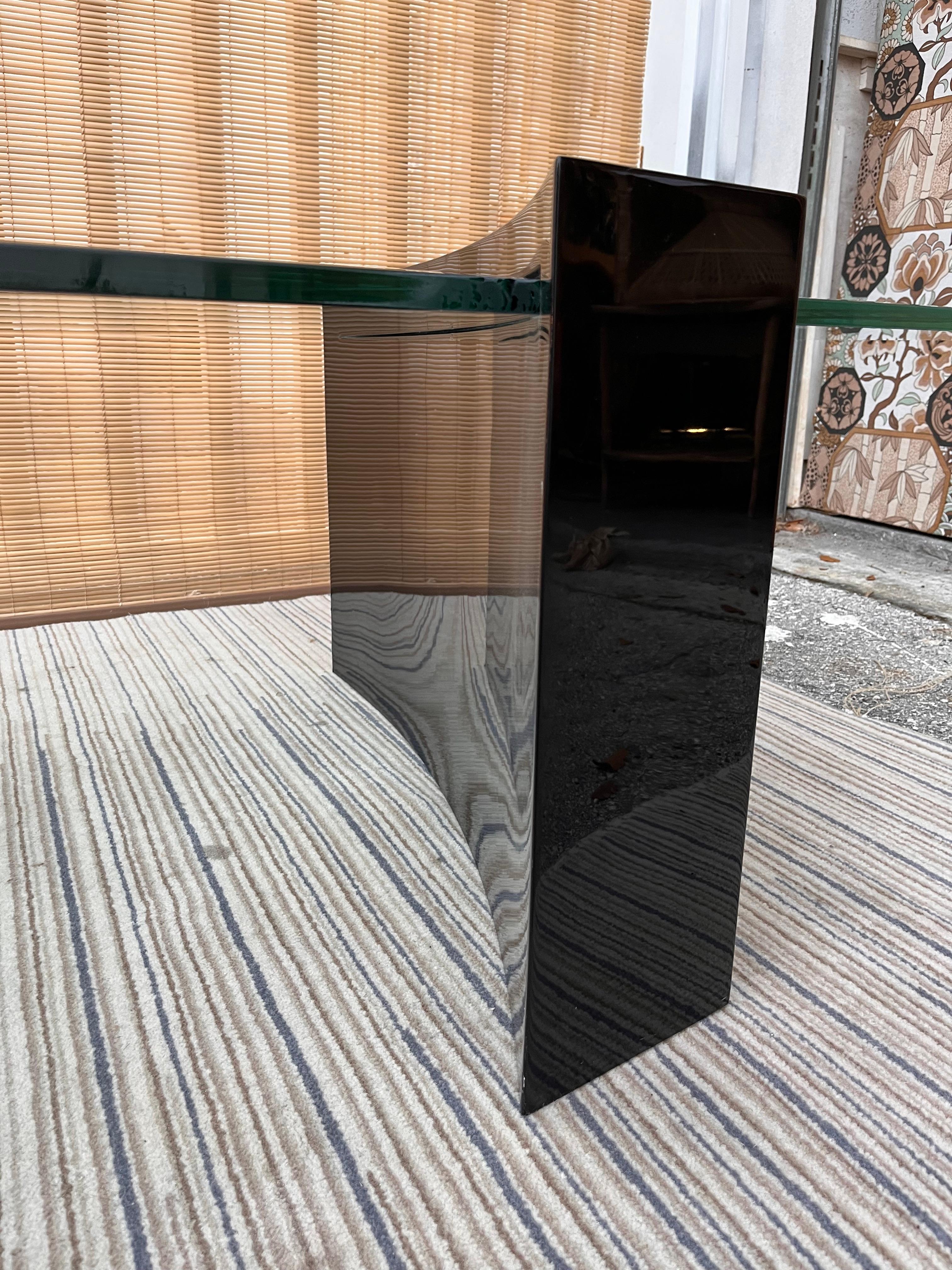 1980s, Post Modern Black Lacquer Coffee Table in the Roger Rougier Style For Sale 8