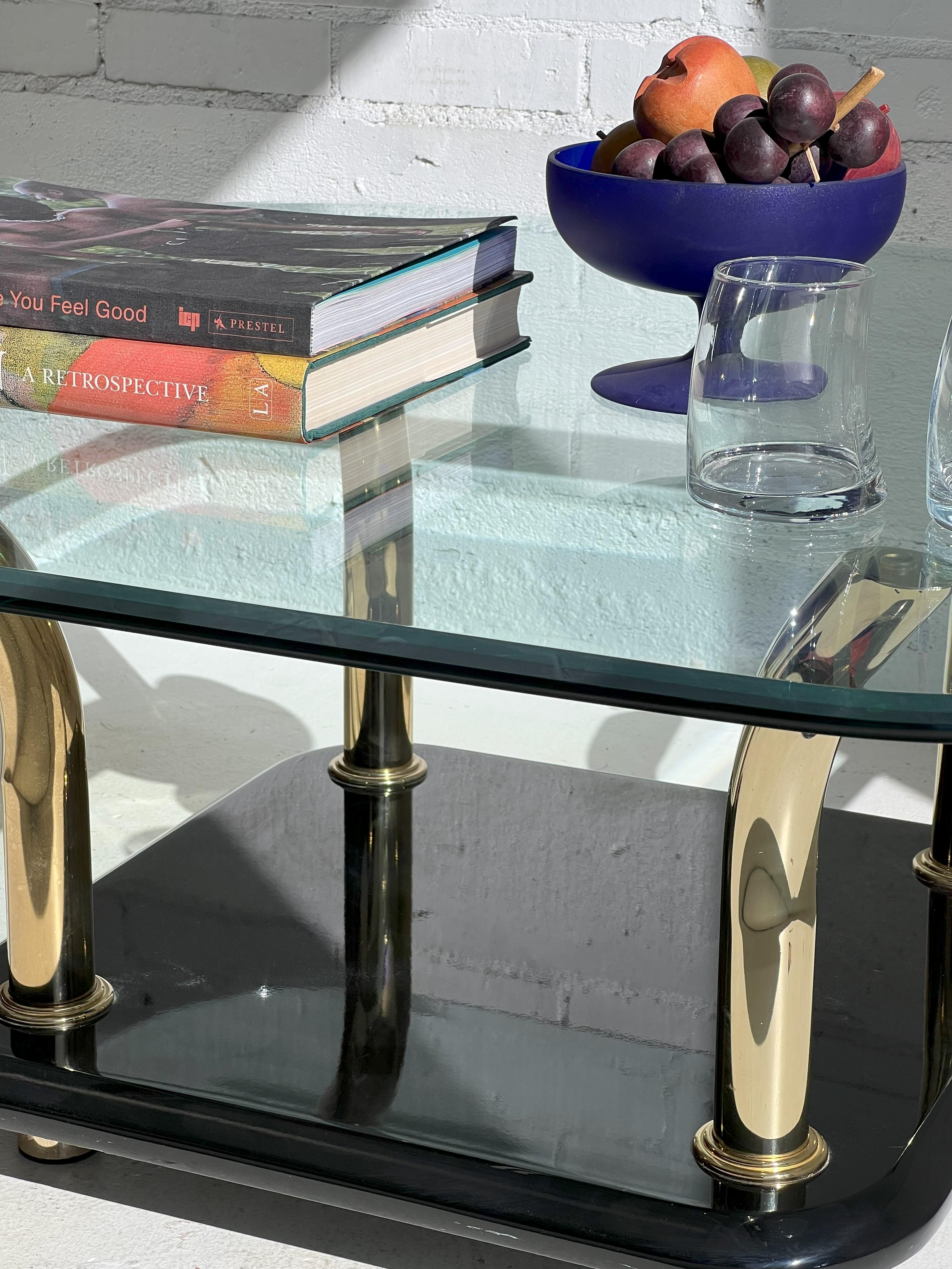 Late 20th Century 1980's Post Modern Brass Horn Coffee Table after Karl Springer For Sale