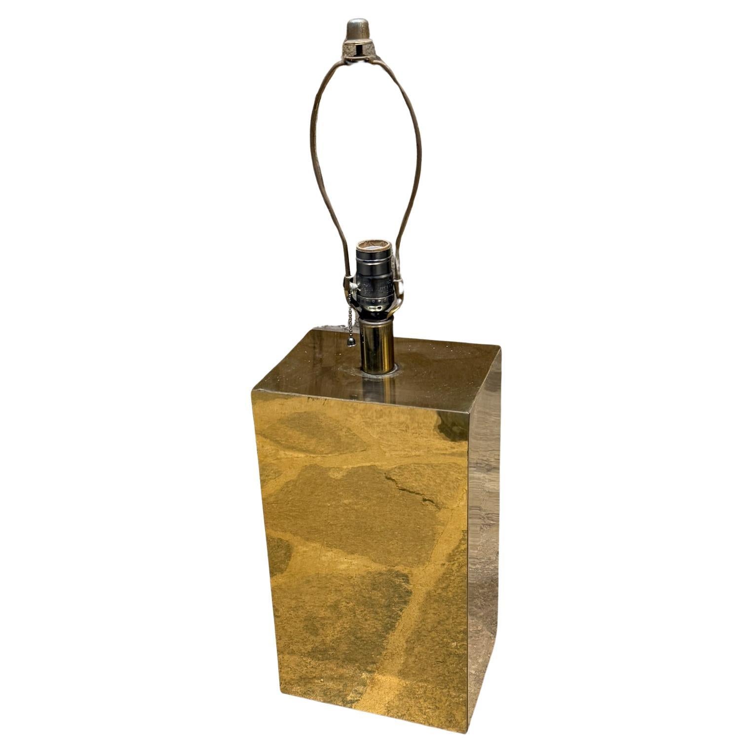 1980s Post Modern Sculptural Brass Table Lamp Style of Karl Springer For Sale