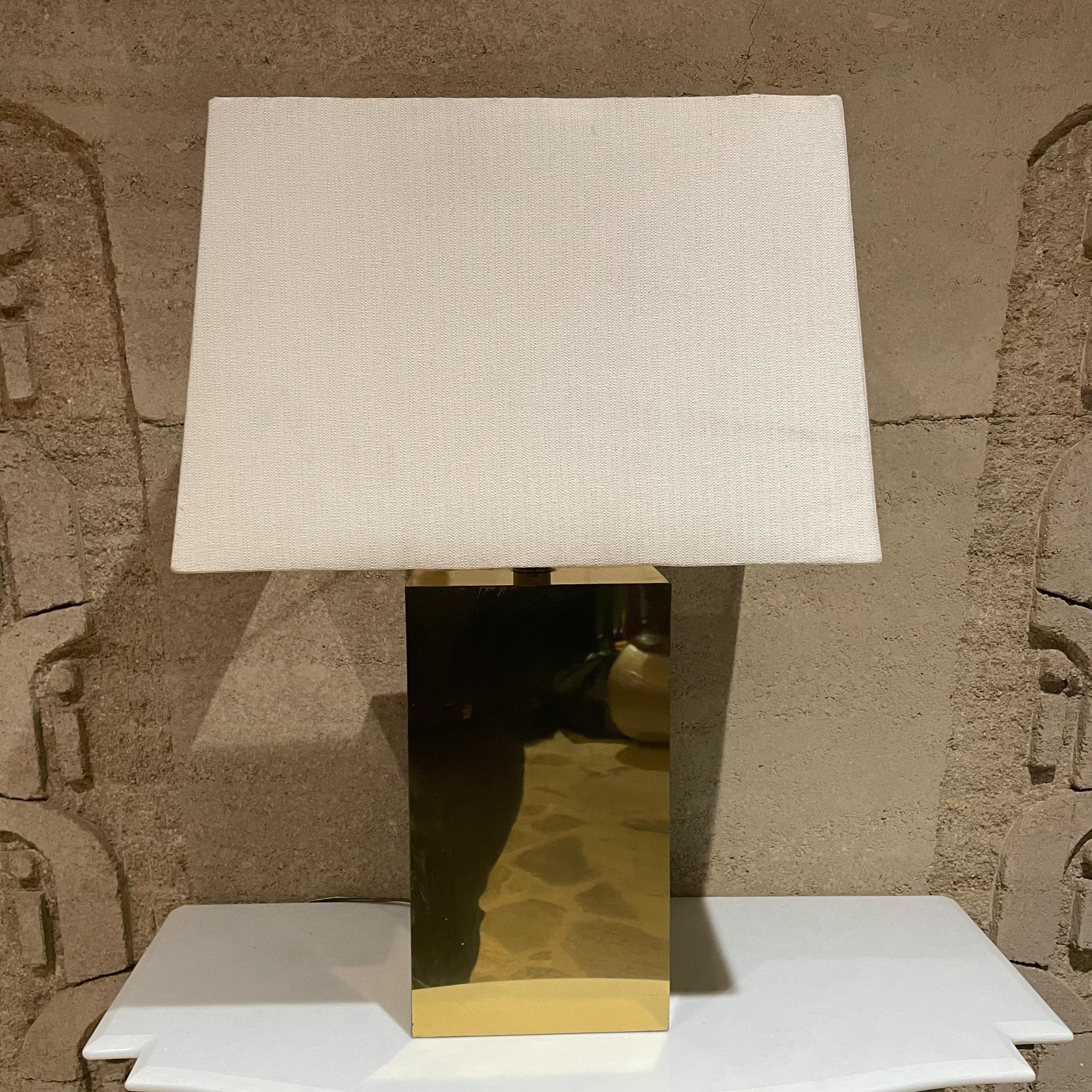 1980s Post Modern Brass Sculptural Table Lamp In Good Condition For Sale In Chula Vista, CA
