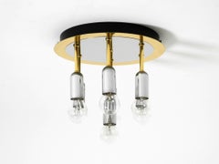 1980s Post-Modern Ceiling Lamp by H. Schmidt Leuchtenfabrik, in brass and chrome