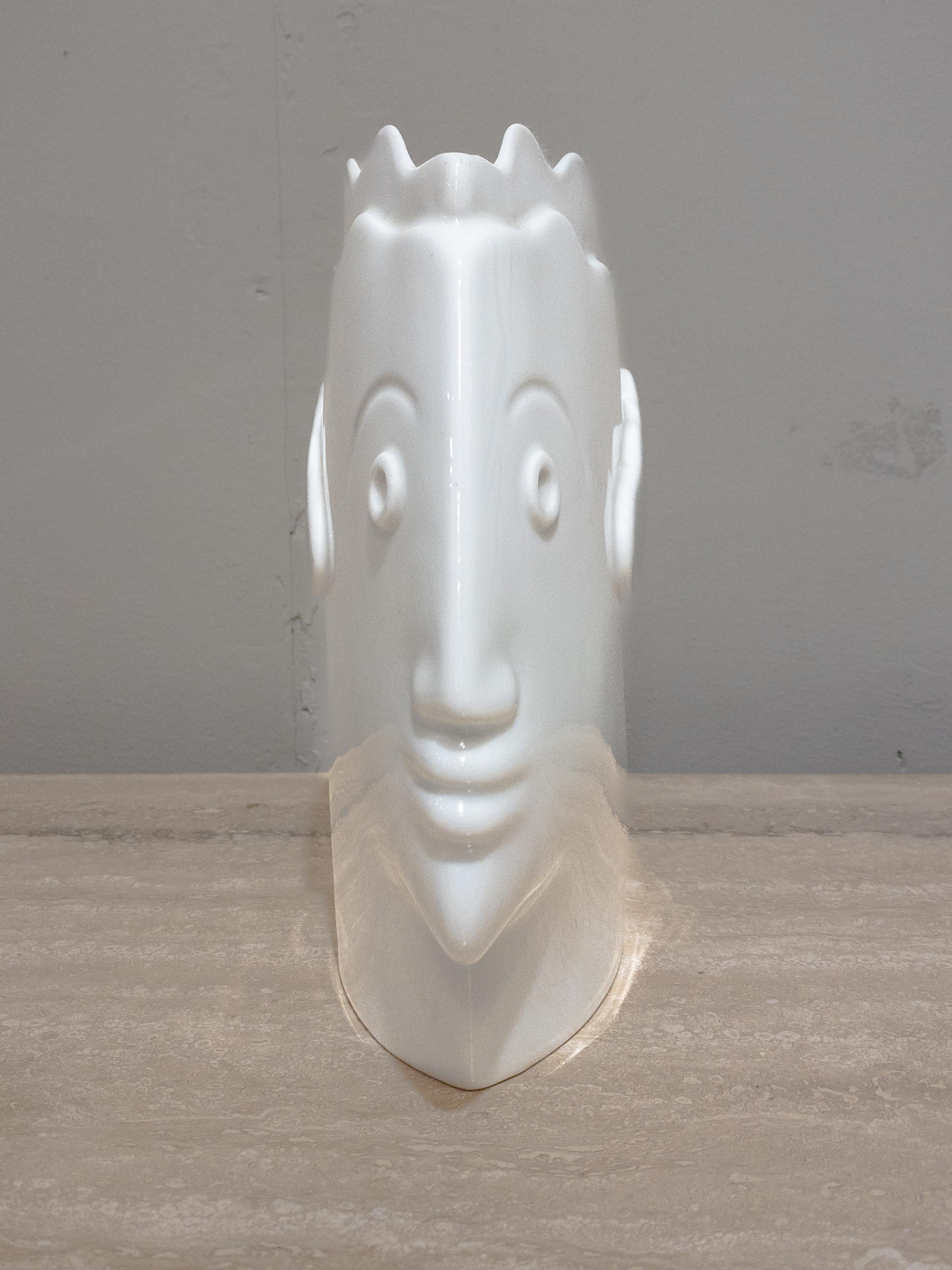 1980s Post modern ceramic vase by noted Austrian artist Heide Warlamis (b.1942) from her renowned Vienna Collection. Signed on the bottom along with the maker's mark.