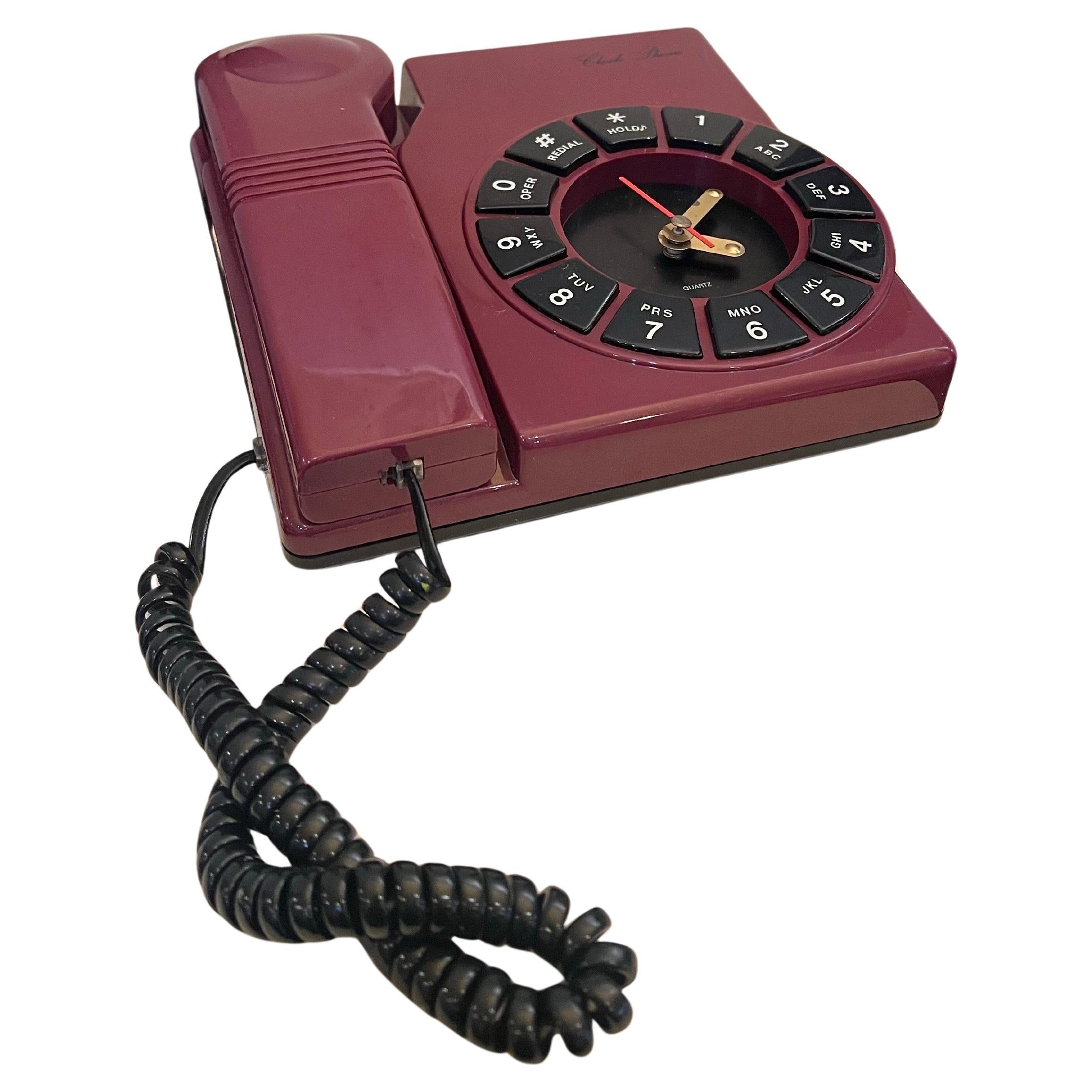 1980s Post Modern Clock Telephone