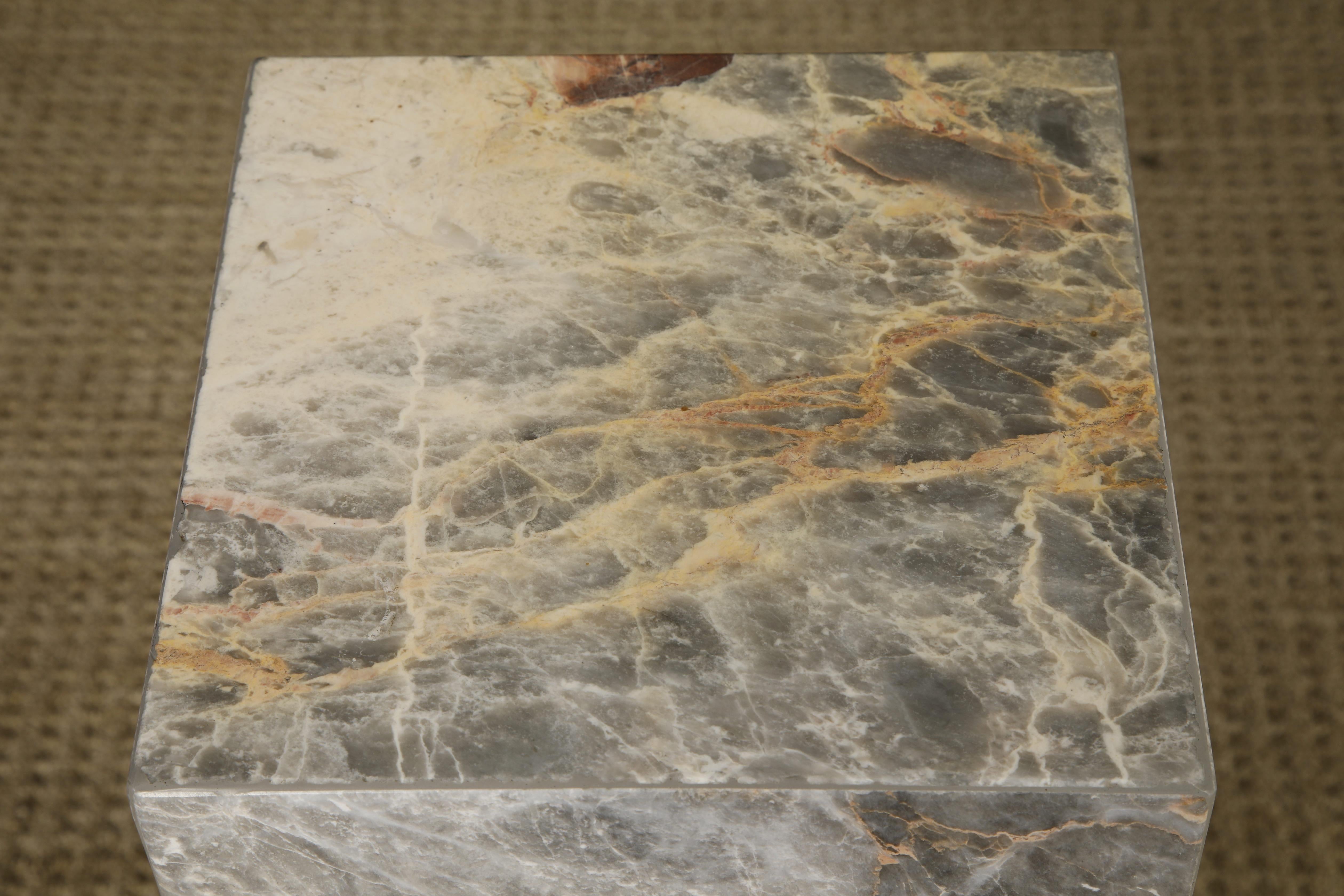 1980's Post-Modern Exotic Marble Column Pedestal For Sale 5