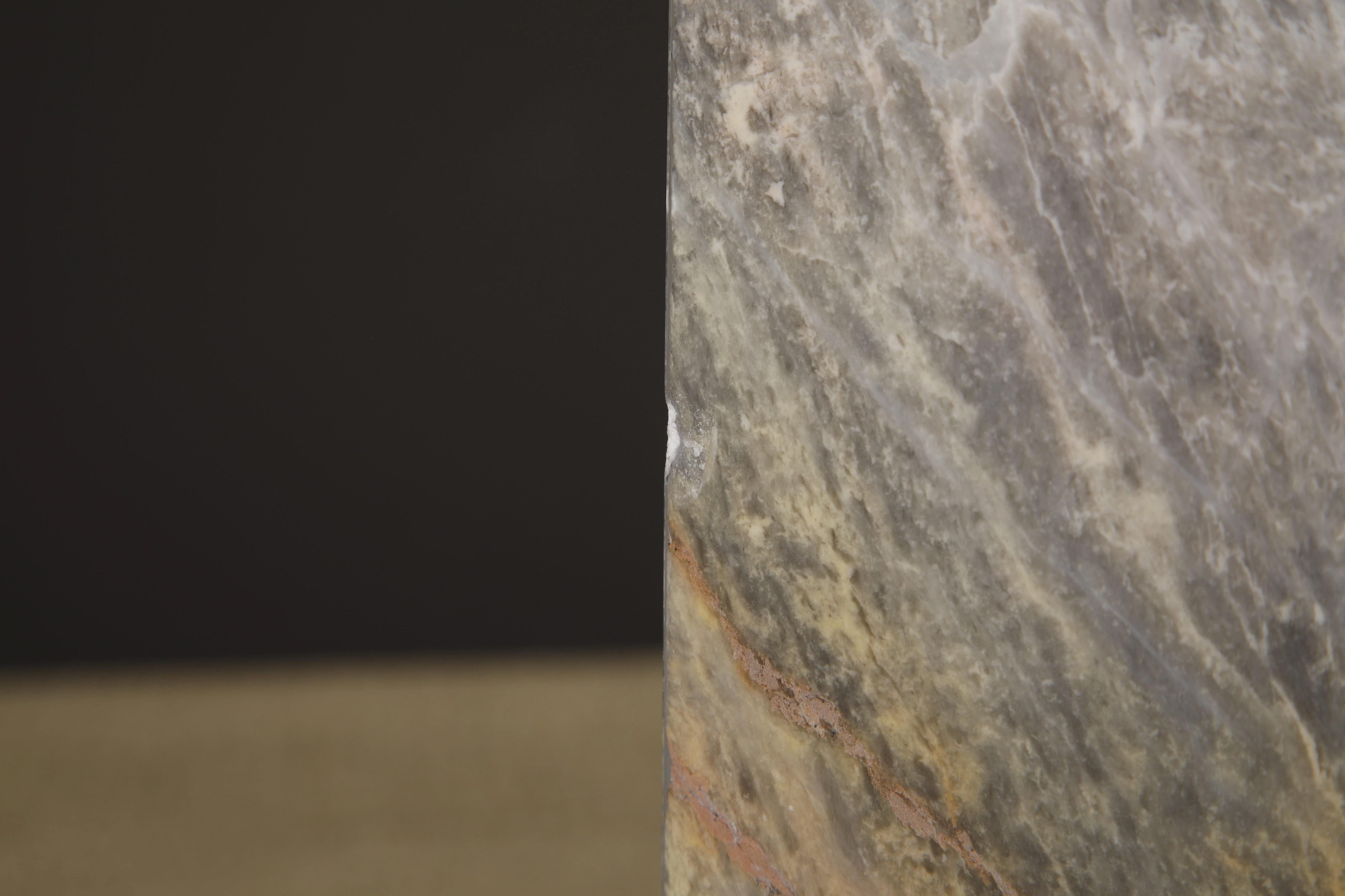 1980's Post-Modern Exotic Marble Column Pedestal For Sale 8