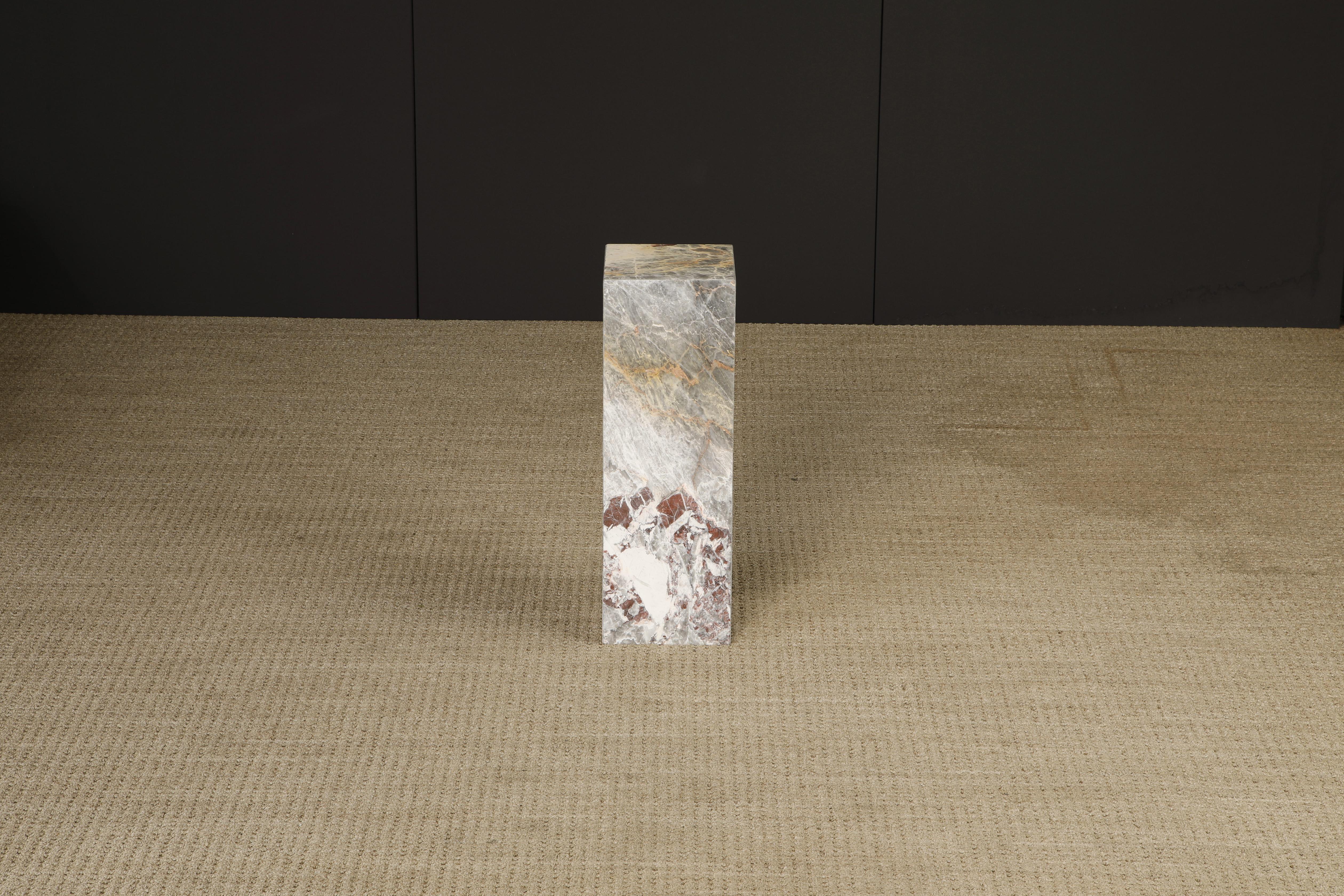 American 1980's Post-Modern Exotic Marble Column Pedestal For Sale