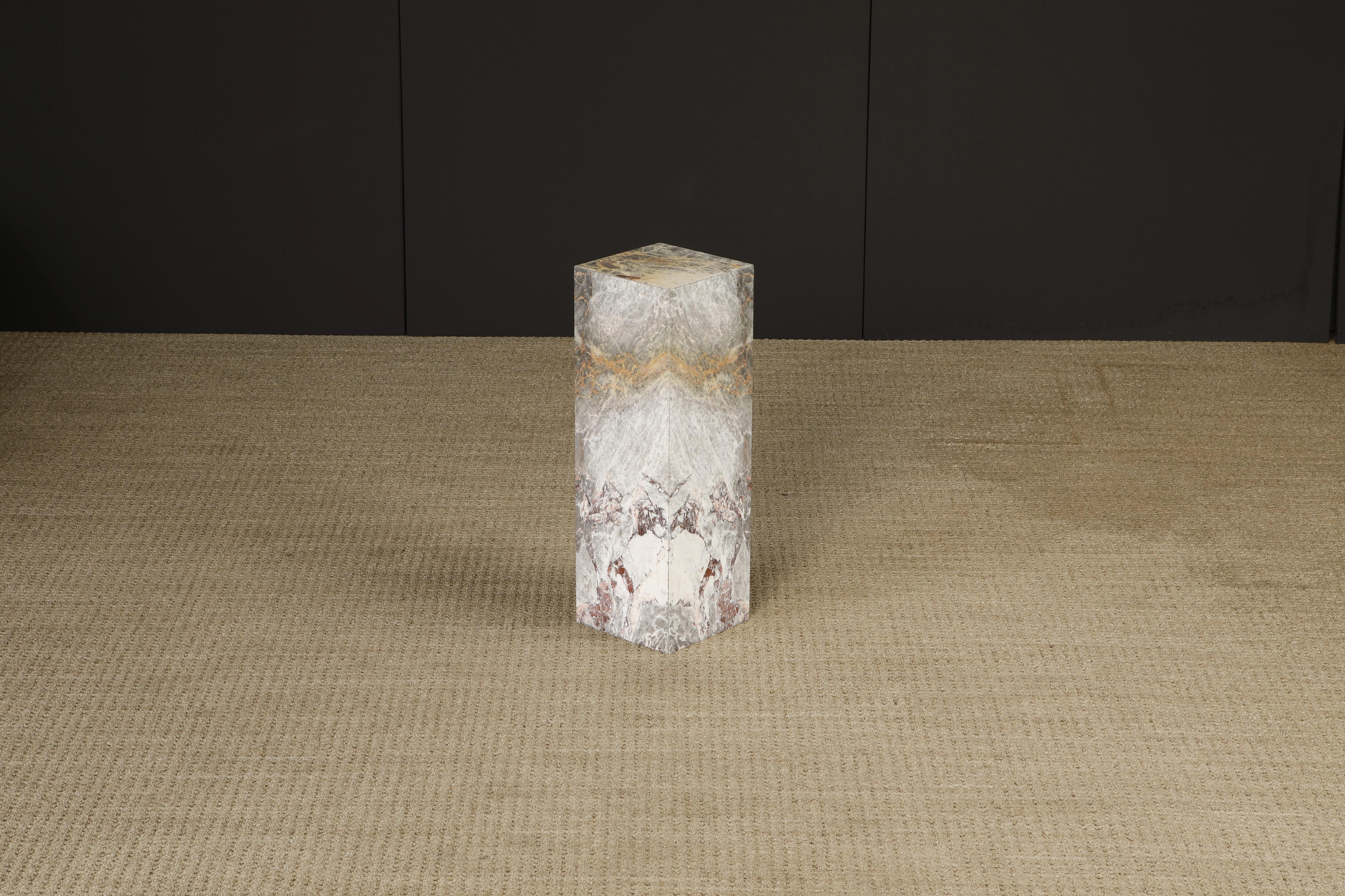 1980's Post-Modern Exotic Marble Column Pedestal For Sale 2