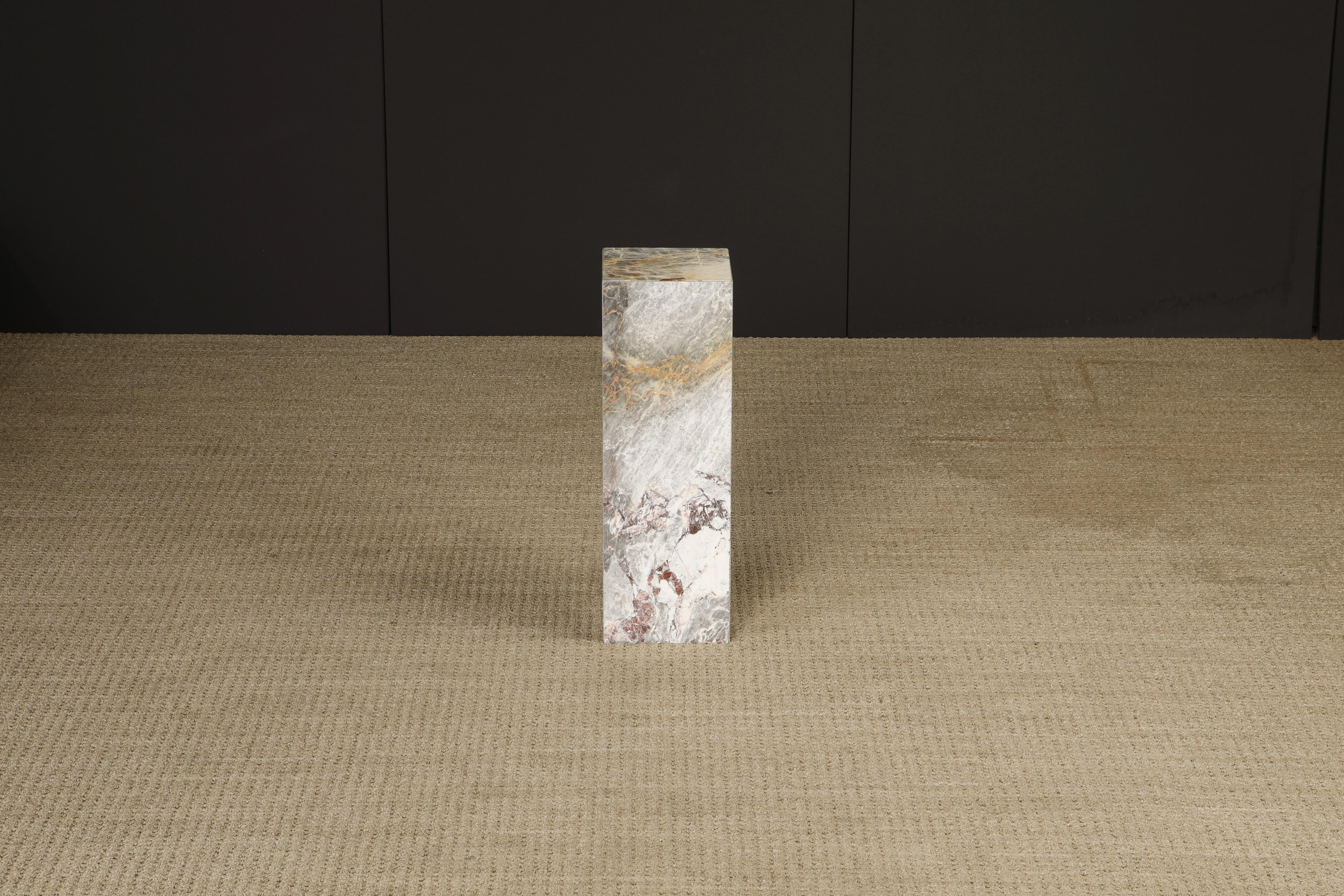 1980's Post-Modern Exotic Marble Column Pedestal For Sale 3