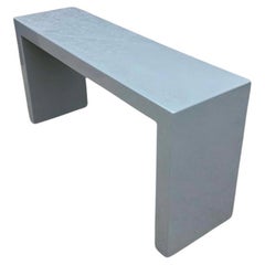 Vintage 1980s Post Modern Grey Fiberglass Sofa Low Console Table