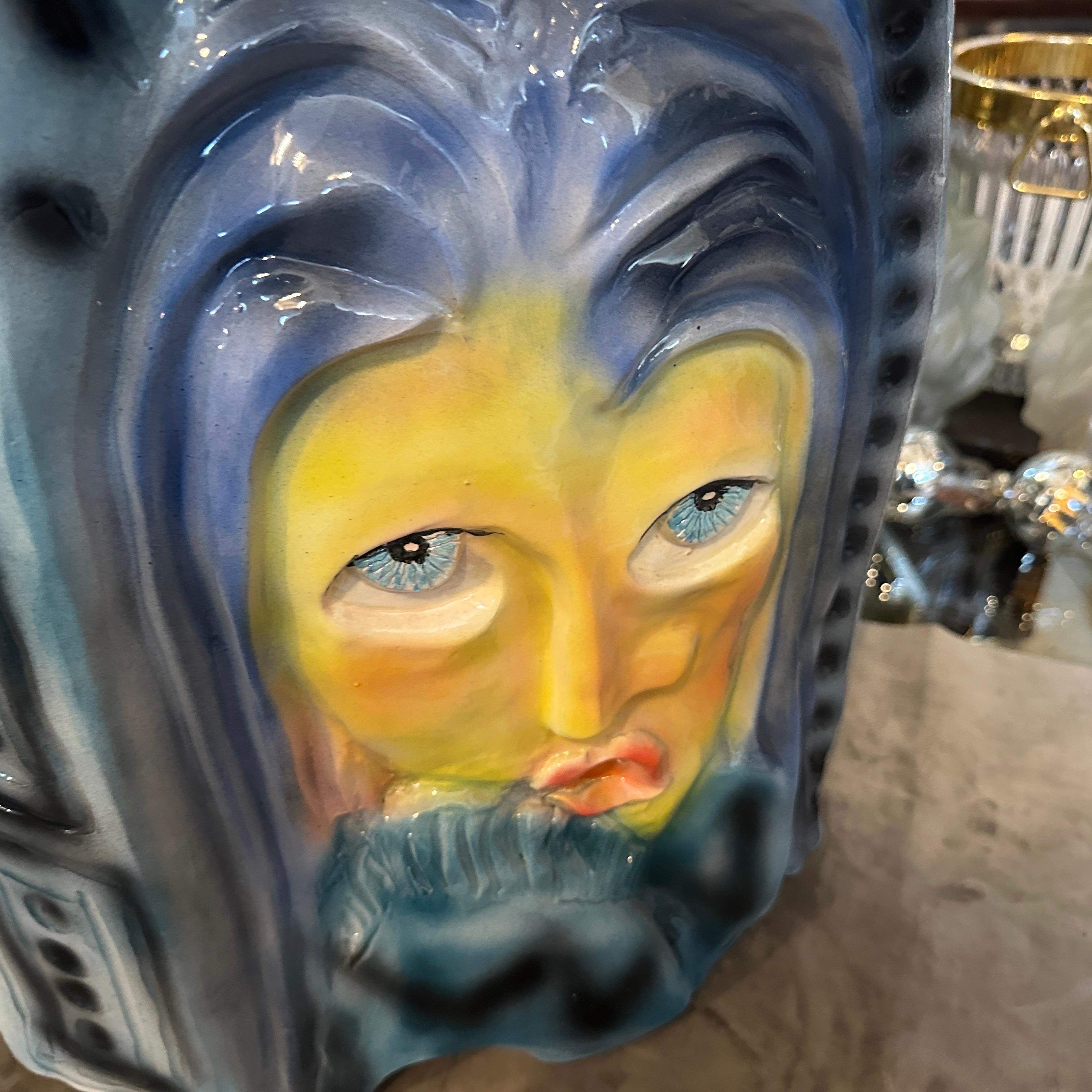 1980s Post Modern Hand-Crafted Ceramic Huge Sculptural Italian Vase In Excellent Condition For Sale In Aci Castello, IT