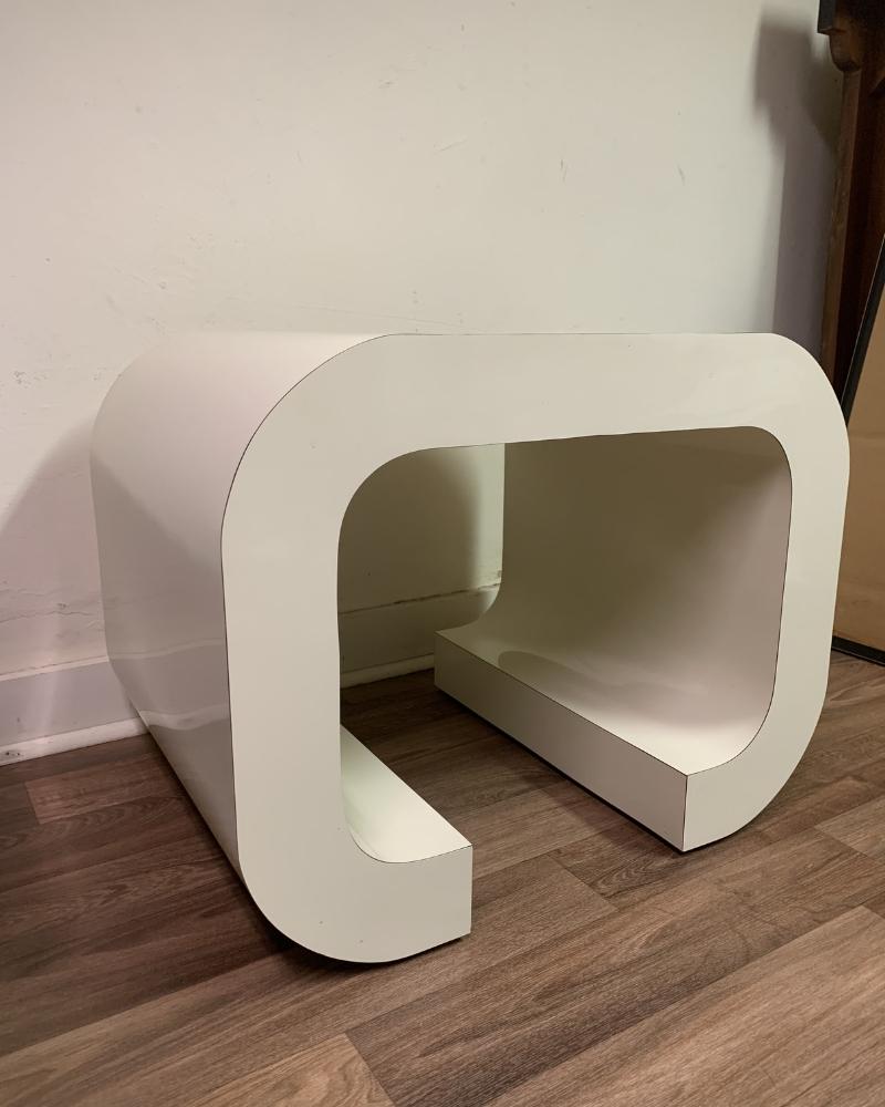 Post-Modern 1980s Post Modern Karl Springer Style Curved Laminate Side Accent Table