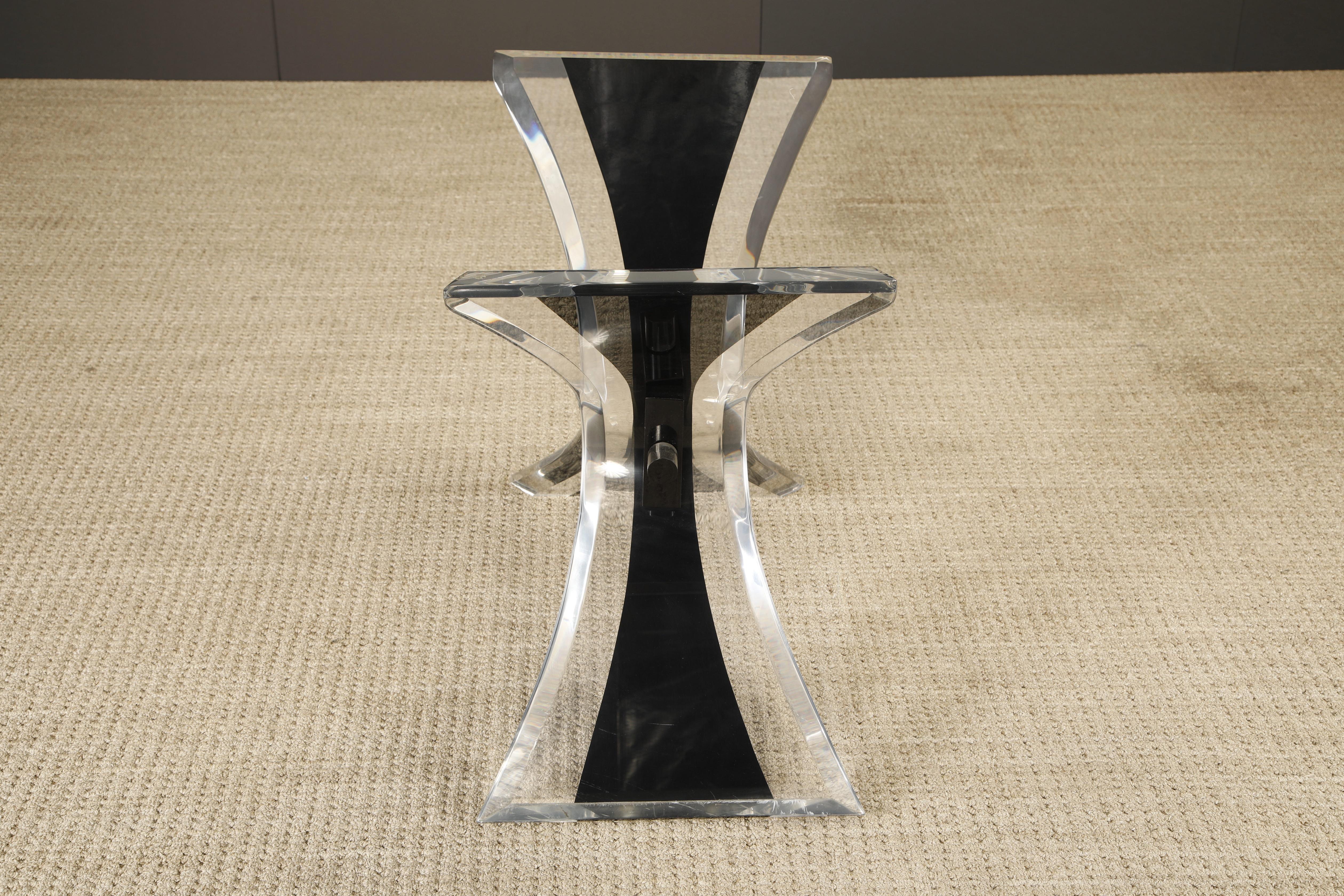 1980s Post-Modern Lucite Dining Table or Console Table Base (Glass Tops Avail) For Sale 5
