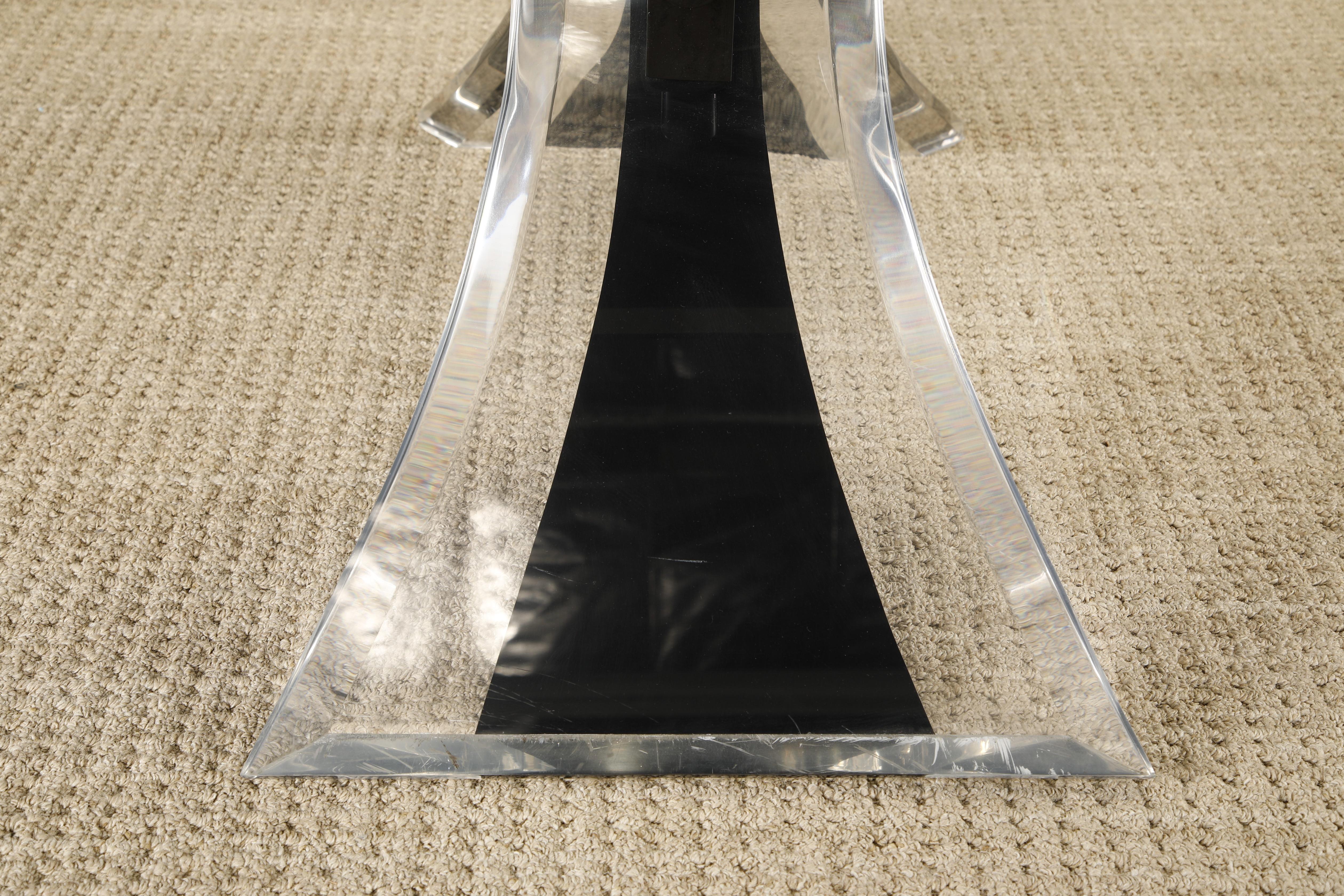 1980s Post-Modern Lucite Dining Table or Console Table Base (Glass Tops Avail) For Sale 6
